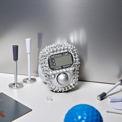 Electronic Tally Counter with Display, Resettable Portable Electronic Finger Counter for Golf, Track and Field, Lap Counting - color: Silver