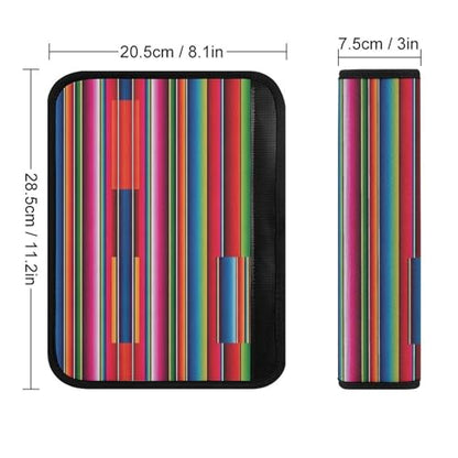 Universal Fit Car Seat Belt Pad for Elderly Support, All Vehicles, 2 Piece Mexican Serape Blanket Stripes Automotive Seat Belt Protector Pressure Relief - color: Pattern 114