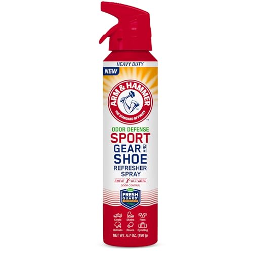 Arm & Hammer™ Sport Gear & Shoe Refresher Spray, Heavy Duty Odor Defense for Sports Gear and Footwear, Deodorizer for Gym Bags, Boxing Gloves, Hockey Equipment, and Football Pads (6.7 oz) - size: 6.7 Ounce (Pack of 1)