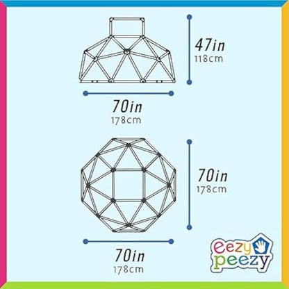 Eezy Peezy Climber with Top - Active Indoor Outdoor Play Set Climbing Dome Equipment Toys - Fun for Kids Ages 3 to 6 Years Old, Pink - color: Pink