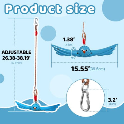 Ninja Twist Swing-360 Degree Handle Rotation Promotes Sensory Development, Arm Strength,Swingset Accessories Outdoor-Swing Spins Set (Blue) - color: Sky Blue