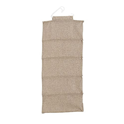Household Essentials 10 Pocket Hanging Shoe Closet Organizer with Hooks - color: Latte