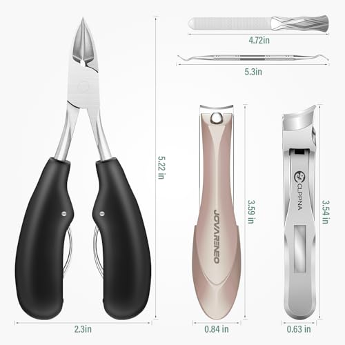 Toenail Clippers for Thick Toenails for Seniors, Angled Head Large Toe Nail Clippers for Ingrown Nails, Sharp Nail Cutter with Catcher Long Handle, Heavy Duty Nail Clippers Set for Thick Toenails - style: Professional Nail Clipper Set