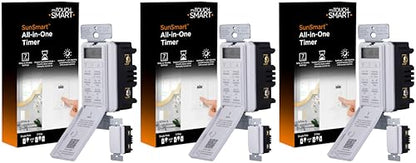 myTouchSmart 33861 LE One in-Wall Digital Timer, Push Door Switch, Backlit LED Screen, 8 Custom On/Off Times, Countdown Mode, Daily/Weekly Set, Off & Countdown (Pack of 3) - size: All-In-One (Pack of 3)