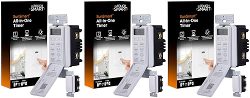 myTouchSmart 33861 LE One in-Wall Digital Timer, Push Door Switch, Backlit LED Screen, 8 Custom On/Off Times, Countdown Mode, Daily/Weekly Set, Off & Countdown (Pack of 3) - size: All-In-One (Pack of 3)