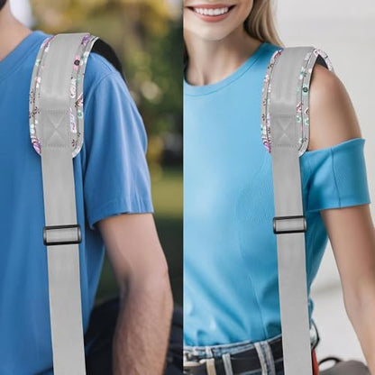 ZINZ 75" Shoulder Strap with Fixed Pad and Dual Balanced Buckles，Butterfly - color: Butterfly