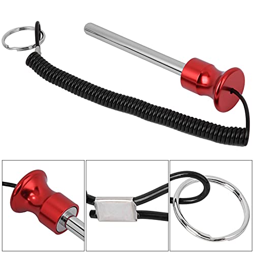 Drop Set Pins Gym with Pull Rope, Stable Weight Stack Pin, Practical Gym Pin Easy to Install, Replacement for Strength Training Equipment, Rod Length 4in Diameter 0.4in - color: Red