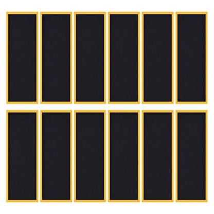 12 Piece Mini Finger Fingerboard Grip Tape,Foam Grip Tape Pro Fingerboard Tech Deck Performance Series，P-rep Professional Original Black Skateboard Fingerboard Foam Grip Tape Stickers,38mmX110mm