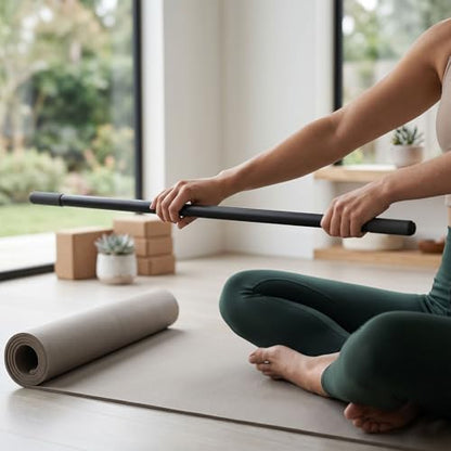 Yoga Bar Exercise Stick Adjustable 3 Lengths 30/45/60 Inches with Full Foam Sleeve for Stretching Mobility Training Pilates