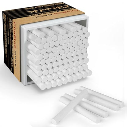 Dustless White Chalk 100PCS, Non-Toxic Classroom Chalks for Teachers & Students, School Chalkboard Supplies - color: white, style: 0.39''(FineLine)