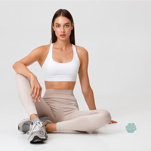 Small Spiky Massage Ball Trigger Point Massage Tool 2.2"×2.1" Green | Solid Bumpy Massager for Deep Tissue Myofascial Release Hand Foot Plantar Fasciitis Pain Relief Knots Acupoint Yoga Fitness - color: Green