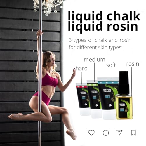Viscosi Liquid Chalk (HARD) 50 ml, 2-Pack (1,7oz+1,7oz) - Premium Pole Grip for Pole Dancing, Aerial Silks, Climbing, Gymnastics, and More. Enhanced Grip Aid for Secure and Confident Performance. Pole Dancing Chalk, Climbing Chalk, Gym Chalk