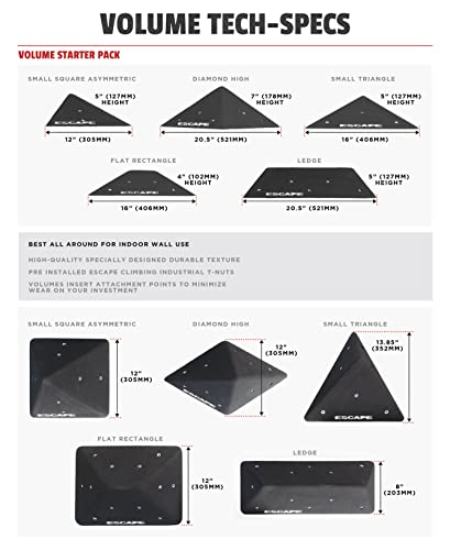 Escape Climbing Volume Starter Pack - Essential Set of Climbing Volumes for Bouldering and Route Setting - Perfect for Beginners and Pros Alike