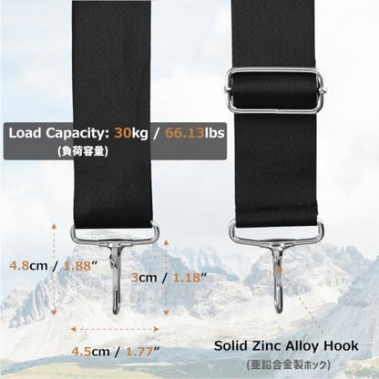 Azarxis Wide Replacement Shoulder Strap Adjustable Crossbody Canvas Webbing for Messenger Bag Laptop Computer Bag - color: #2 - Black