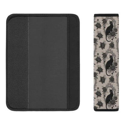 2 Pack Goth Black Cat Car Seat Belt Pad Soft Padded Seat Belt Cushion for Child, Stroller Pushchair High Chair, Shock Absorption - color: Pattern 1228