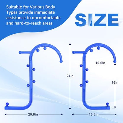 Trigger Point Massage Tool,Two Shapes Handheld Back and Neck Massager for Pain Relief,Muscle Release Tool Manual Massage Hook Back Neck Shoulder Massager Blue - Gift for Women & Men - color: Blue