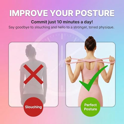 3 Pcs Figure 8 Resistance Bands for Women Men, 8 Shaped Resistance Rubber Band for Arms, Back, Shoulder Stretch with Handles, Not Break, Portable, Pink&Purple&Blue,25LB