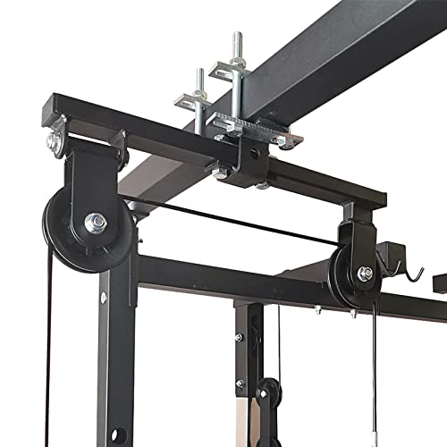 Power Rack Pulley Attachment, LAT Pulldown Machine - Cable & Weight Dual Pulley System for Home Gym Strength Training, Power Racks - color: Style 1