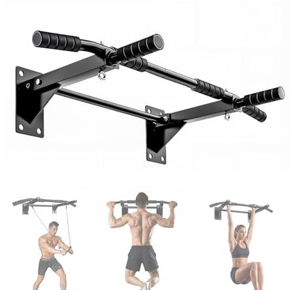 Pull Up Bar Wall Mounted - Multifunctional Wall Mounted Pull Up Bar for Home Gym