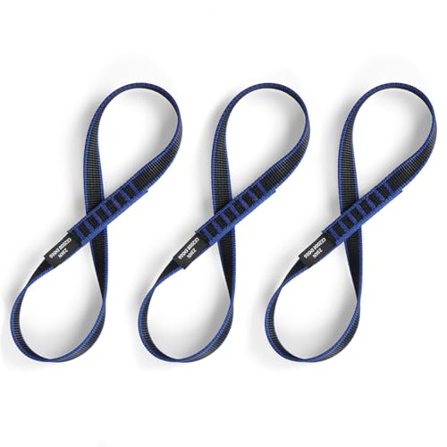 18mm Nylon Climbing Sling Runner 23KN CE2008/EN566 Certified - Webbing Straps for Outdoor Rock Climbing, Rappelling, Swing, Yoga Hammock etc - color: Light blue, size: 30cm/ 12inch |Pack of 3