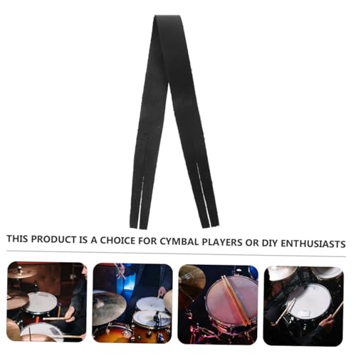 Hemoton Cymbal Sound Strap Durable Cowhide Cymbal Accessory for Easy Installation and Replacement Lightweight Design for Musicians and Marching Bands Black