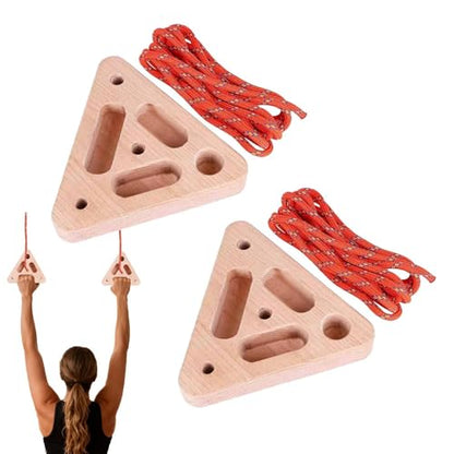 Climbing Fingerboard Triangular Wooden Grip Strengthener with Multi-Depth | Hangboard Doorway Mount for Home Playroom Garage Basement Apartment Gym Dorm Studio