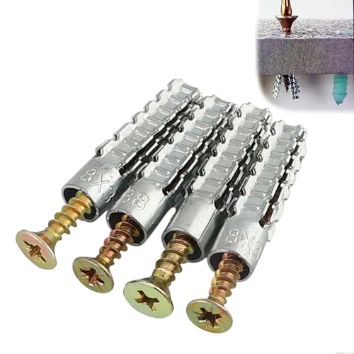 60 Pack Hollow Wall Anchor with Screws,Loose Hinge Hole Repair Kit for Concrete Wall, Metal Expansion Bolt for Drywall (5/16 inch) - size: 5/16 inch