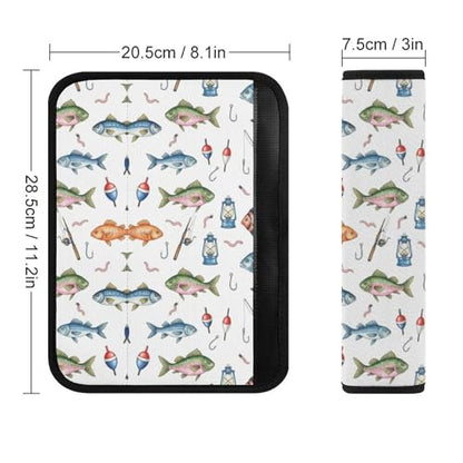 2 Pack Universal Fit Seat Belt Cover for Child, Stroller Pushchair High Chair, Fish Ocean Animal Art Automotive Seat Belt Protector, Pressure Relief - color: Pattern 890