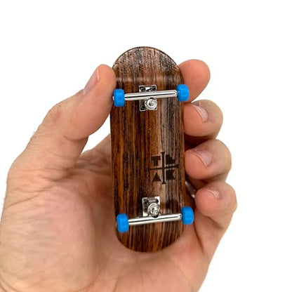 Teak Tuning 34mm Pro Fingerboard Complete - Fully Assembled with Pro Level Components - Pro Shaped Wooden Deck (34x97mm), UltraSpin Bearing Wheels, Prodigy Gen2 Trucks - Blue Suede Shoes - style: Blue Suede Shoes Edition