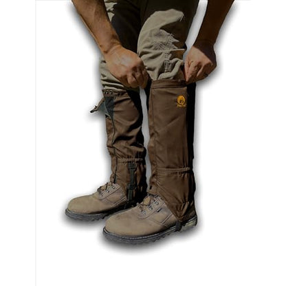 Adjustable Leg Gaiters - Lightweight, Waterproof - Leg Guards for Men & Women - Hiking Essentials Ideal for Hunting, Trekking & Fishing - 1 Pair - color: Coyote