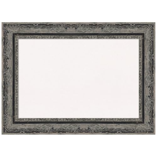 Amanti Art White Cork Board for Wall, 16x22 Vision Board with Black Frame, Small Corkboard Office Decor for Home Organization, Traditional Corkboard Pinboard to Display Items for Home Organization - color: Filigree Matte Black, size: 22" x 16"