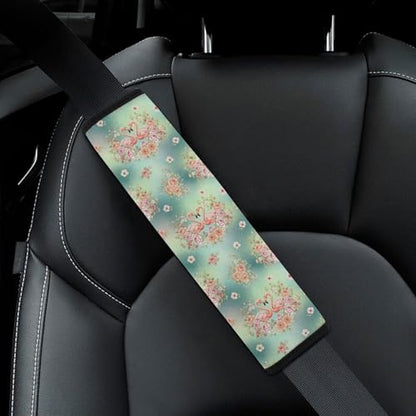 Soft Padded Car Seat Belt Pad for Elderly Support, Stroller Pushchair High Chair, 2 Pack Flamingo Animal Floral Shoulder Harness Cover Anti-Slip Pad - color: Pattern 689