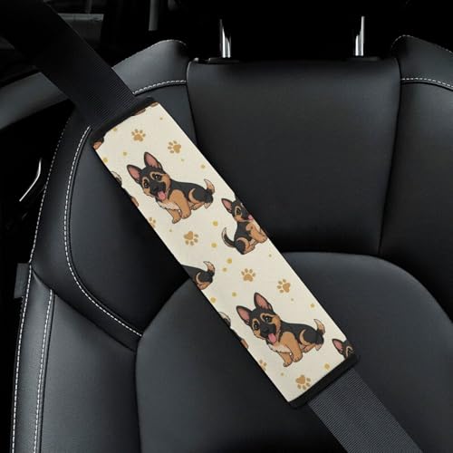 1 Pair Universal Fit Seat Belt Cover for Elderly Support, Most Cars, German Shepherd Art Seat Belt Cushion, Neck and Shoulder Support - color: Pattern 950