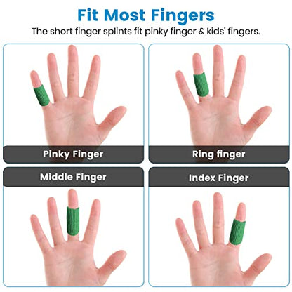 Finger Compression Sleeves, 10 Pcs | Finger Protectors Cots for Arthritis Swelling Basketball Sport, Breathable Elastic - color: Green