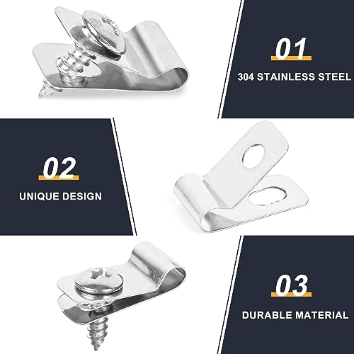 120 Pcs Fence Wire Clamps Stainless Steel Fencing Mounting Clips With120 Pcs Stainless Steel Screws for 12-16 Gauge Welded Wire to Wood, Metal or Vinyl Fence(X120 Kit) - size: x120 Pcs