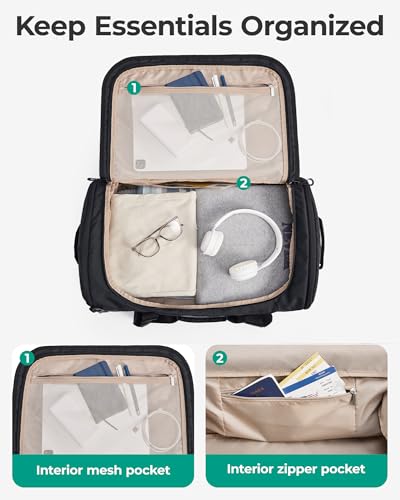 BAGSMART 4-IN-1 Duffle Bag for Travel, 40L Travel Bag Gym Duffle, TSA Carry on Backpack with Shoes Compartment & Wet Pocket, Water-resistant Workout Duffel, Grey - color: Gray