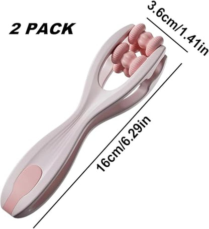 2pcs Finger Massager for Arthritis Pain Relief Manual Roller Pink | Hand Thumb Palm Foot Acupressure Massage Tools for Arthritis Massager Mothers Day Gift for Woman - color: Pink