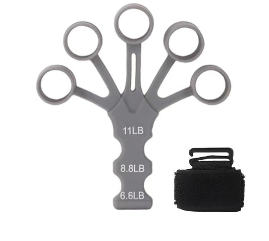 Finger Strengthener Extension Exerciser Stretcher, Strength Adjustment Finger Resistance Bands Used to Exercise Finger Strength - Gray 1PCS