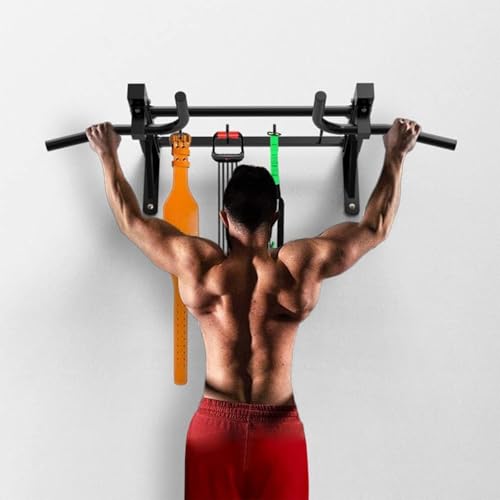 Multi-Position Wall-Punched Pull-Up Bar, Multi-Function Storage Hook Indoor Exercise Fitness Equipment, Strength Training Bar with Adjustable Handles, Load-Bearing 300 Kg
