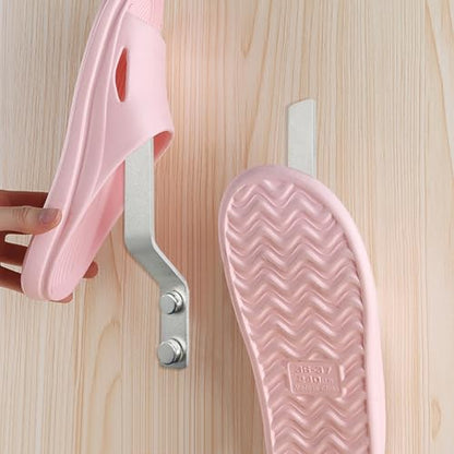 4 Pcs Aluminum Shoes Hooks, Door Wall Mounted Shoes Rack Shelf Organizer for Door Hanging Shoes