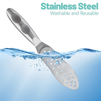 Foot File Callus Remover Stainless Steel Double Sided Foot Scraper, Foot Rasp for Dry and Wet Skin, Pedicure Tool for Feet Hard Skin and Cracked Heels