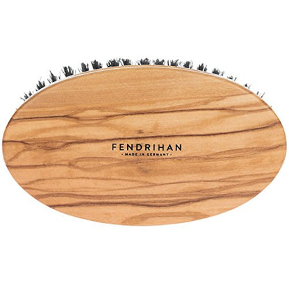 Fendrihan Genuine Boar Bristle and Olivewood Military Hair Brush, MEDIUM STIFF Bristle, Made in Germany - color: Olivewood