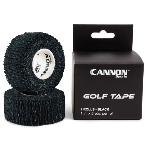 Cannon Sports 2 Pack Golfers Tape for Fingers and Hands | 1” x 5 Yards All Weather Blister Protection Non-Sticky Tape (Black, 2 Pack) - color: Black