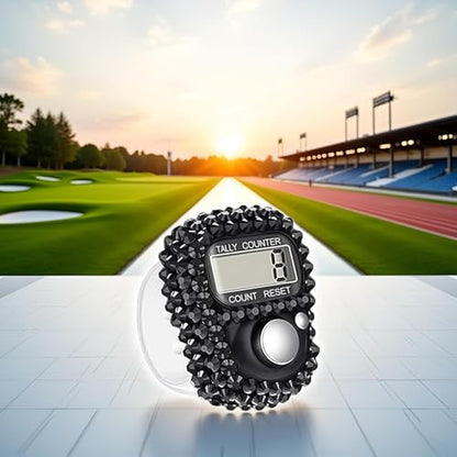Electronic Tally Counter with Display, Resettable Portable Electronic Finger Counter for Golf, Track and Field, Lap Counting - color: Black