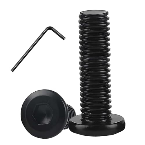 Metuja M8-1.25 x 45mm,20-Pack Black Flat Head Hex Socket Cap Screw Bolts,304 Stainless Steel,Fully Threaded M8 Bolts,Metric Fasteners for Furniture - size: M8-1.25x45mm