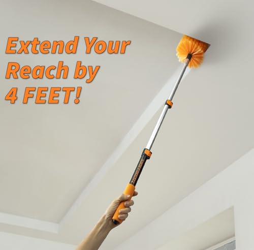 1.5-3 ft Long Paint Roller Extension Pole // Multi-Purpose Telescopic Extension Pole with Universal Twist-on Metal Tip // Lightweight & Sturdy Extendable Pole for Painting Dusting and Window Cleaning - size: 3 feet