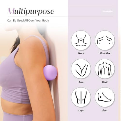 SUBCULTUREPICK Massage Lacrosse Balls for Myofascial Release,Yoga Deep Tissue Massage,Trigger Point Therapy and Foot Plantar Fasciitis,Muscle Soreness Massager Ball (2 Packs) (Light Purple) - color: Light Purple