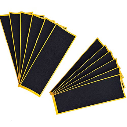 12 Piece Mini Finger Fingerboard Grip Tape,Foam Grip Tape Pro Fingerboard Tech Deck Performance Series，P-rep Professional Original Black Skateboard Fingerboard Foam Grip Tape Stickers,38mmX110mm