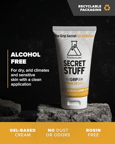 Friction Labs Chalk & Recovery Bundle – Secret Stuff Alcohol-Free Liquid Chalk, Gorilla Grip Loose Chalk (2.5oz) & Athletic Hands Cream – Grip Support & Skin Repair for Climbing, Lifting, Gymnastics