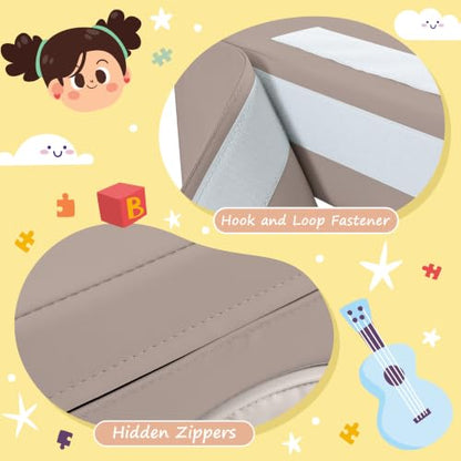 Merax Indoor Soft Foam Tunnel Climber, Toddler Climbing Toys with Tunnel, Steps and Ramp, Soft Climb and Crawl Playset Baby Soft Foam Blocks, 7-piece - color: Cappuccino